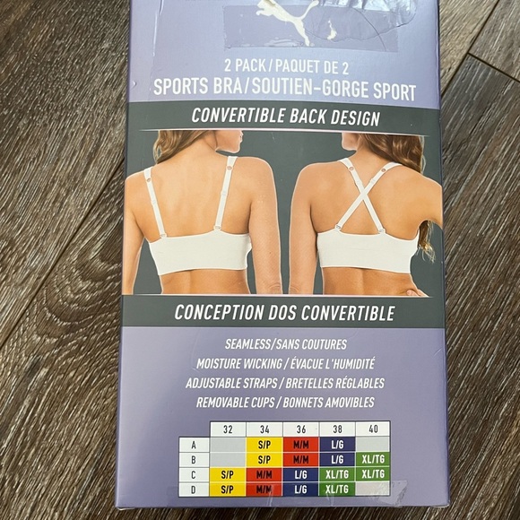 Puma Sports Bra 2-Pack - White and Black - Picture 2 of 5